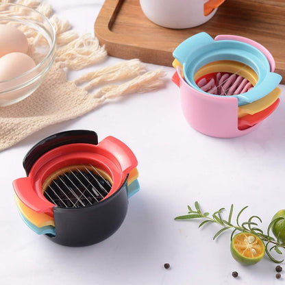 3 in 1 Multifunctional Egg Cutter Strawberry Slicer with Sturdy Stainless Steel Wire (Set of 3)